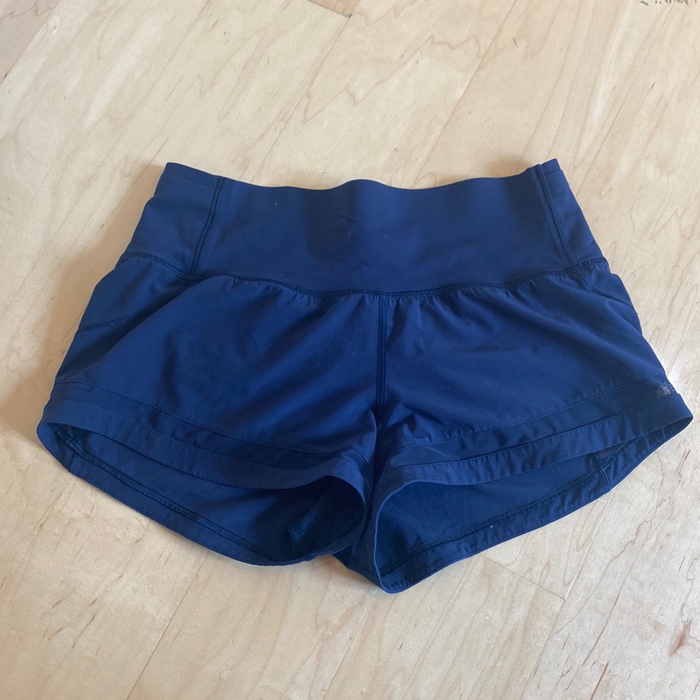 Navy Lululemon running shorts